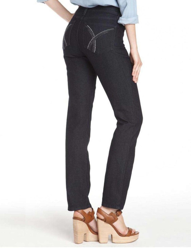 NYDJ - Marilyn Dark Wash Premium Lightweight Jeans with Embellishments *J84227TP9