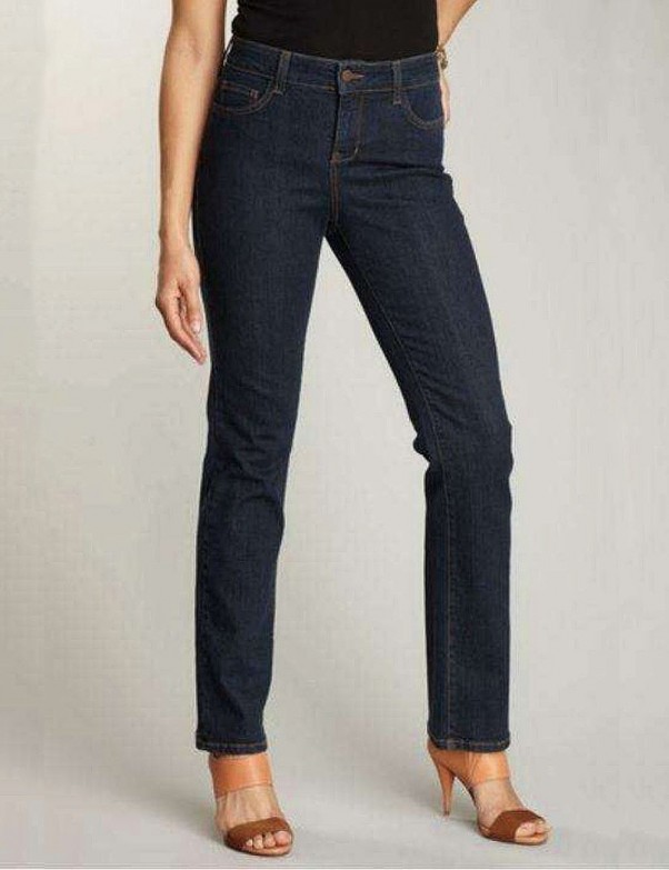 NYDJ - Lauren Blue Black Straight Leg Jeans *7083