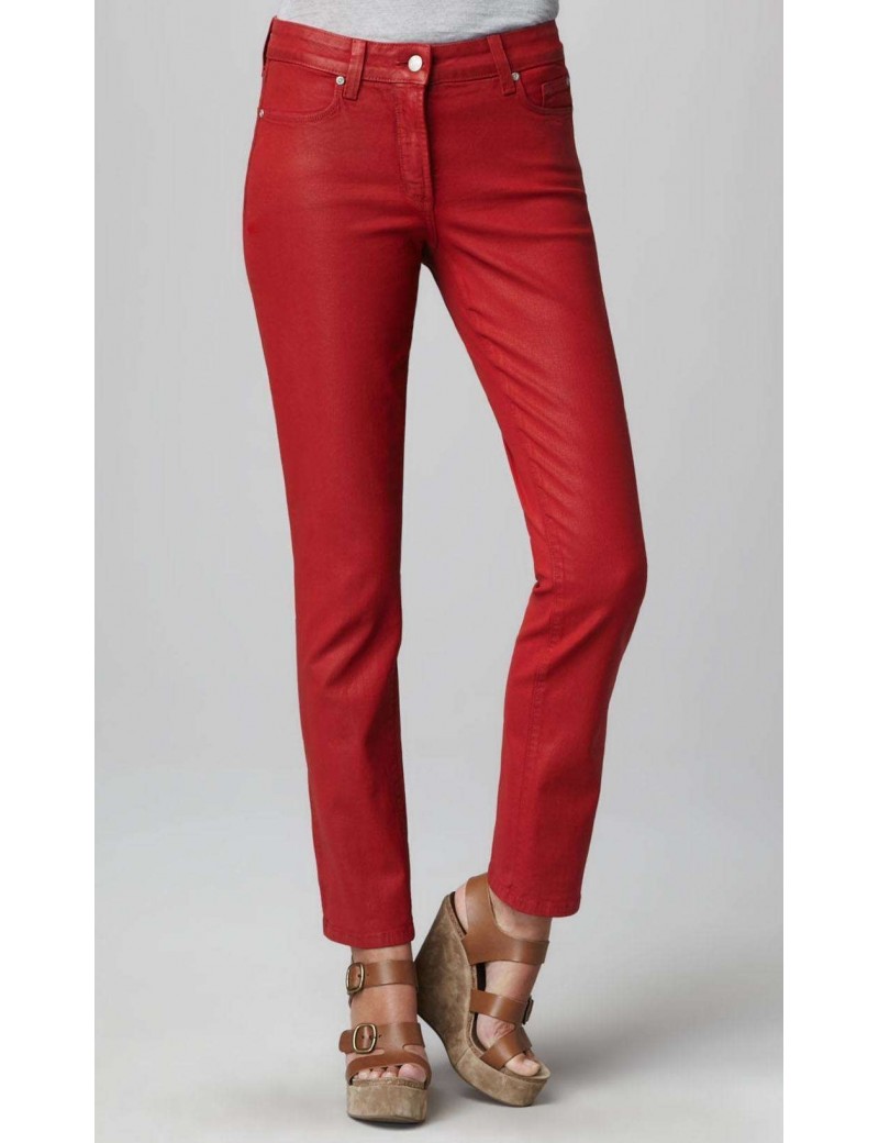 NYDJ - Sheri Skinny Leg Coated Denim Jeans - Red Jasper *40265DTCC