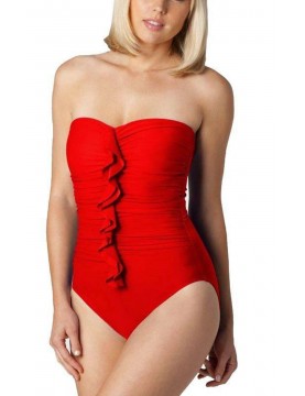 Miraclesuit - Camilla Ruffle Swimsuit - red