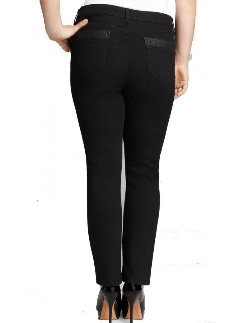 NYDJ - Sheri Skinny Jeans with Leather Pockets *MBQJ76EM3815