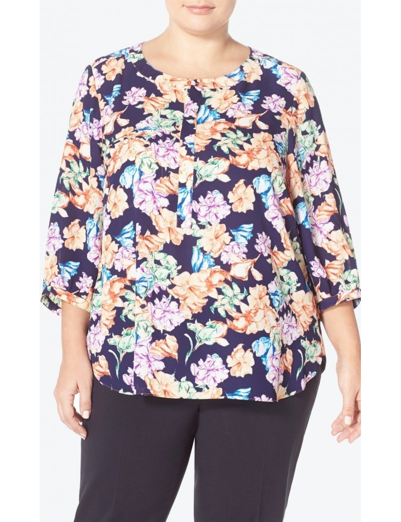 NYDJ - Floral Georgette Shirt in Harlequin  *S01081F059 