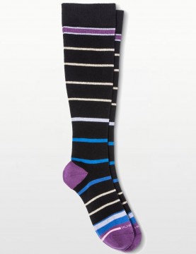 Dr Motion - Purple Striped Travel Compression Socks - 8-15mm Hg