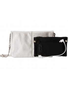 Mighty Purse - Silver Vegan Leather Crossbody Chargeing Purse