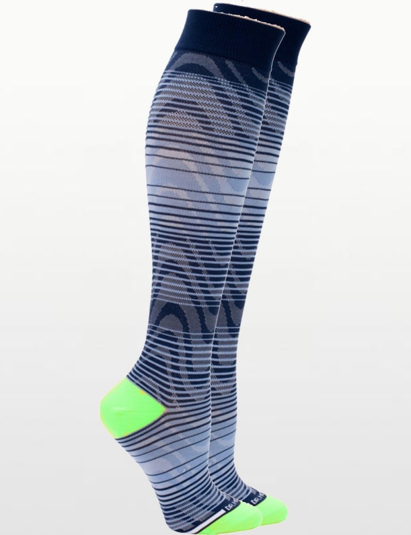 Unisex Compression Socks in Navy & Pale Blue - Perfect for Travel