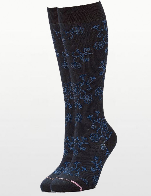 Women's Navy Floral Everyday Compression Stockings