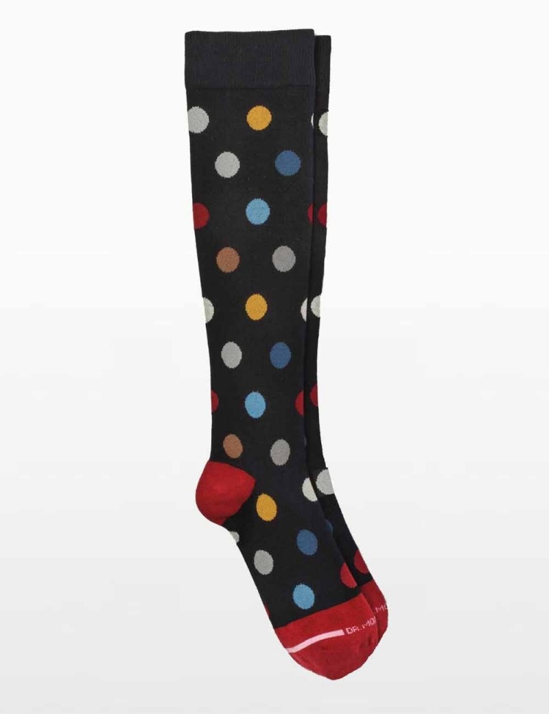 Dr Motion - Red Spotted Travel Compression Socks - 8-15mm Hg