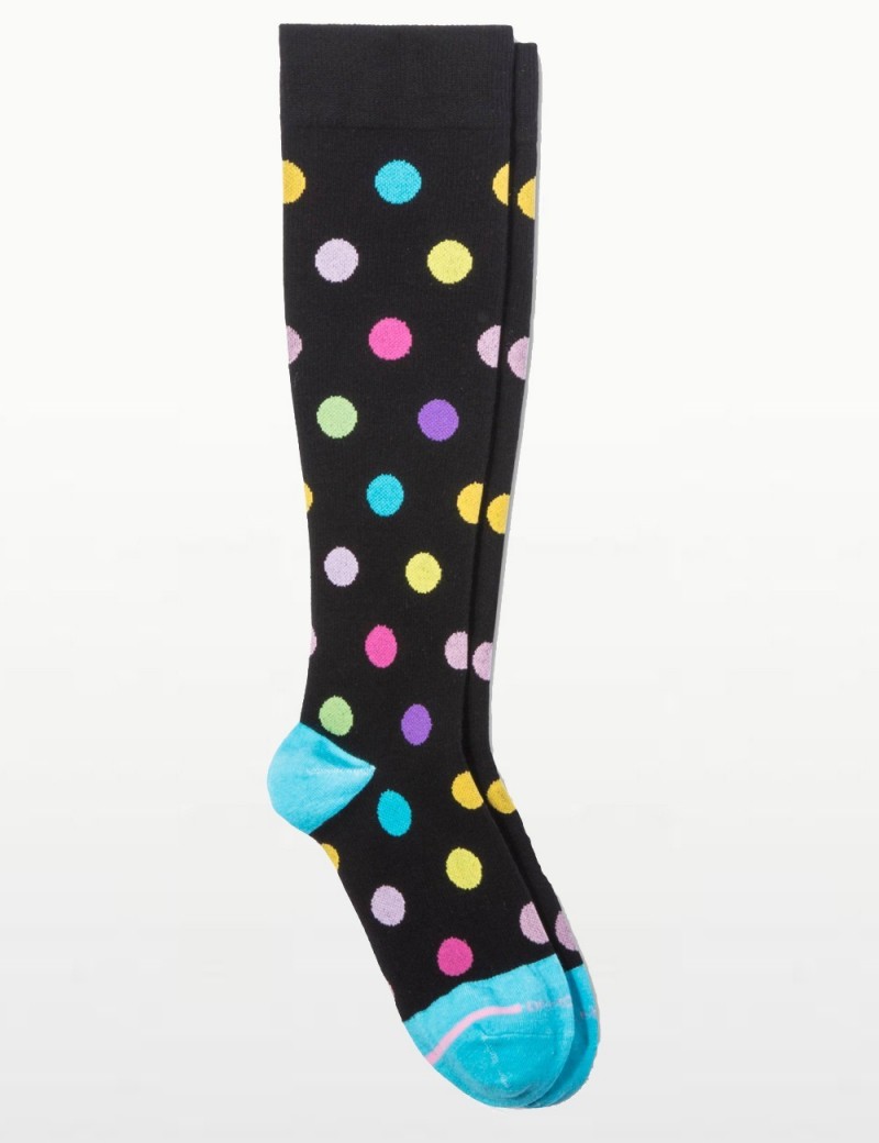 Dr Motion - Spotted Compression Socks in Blue for Tired Legs