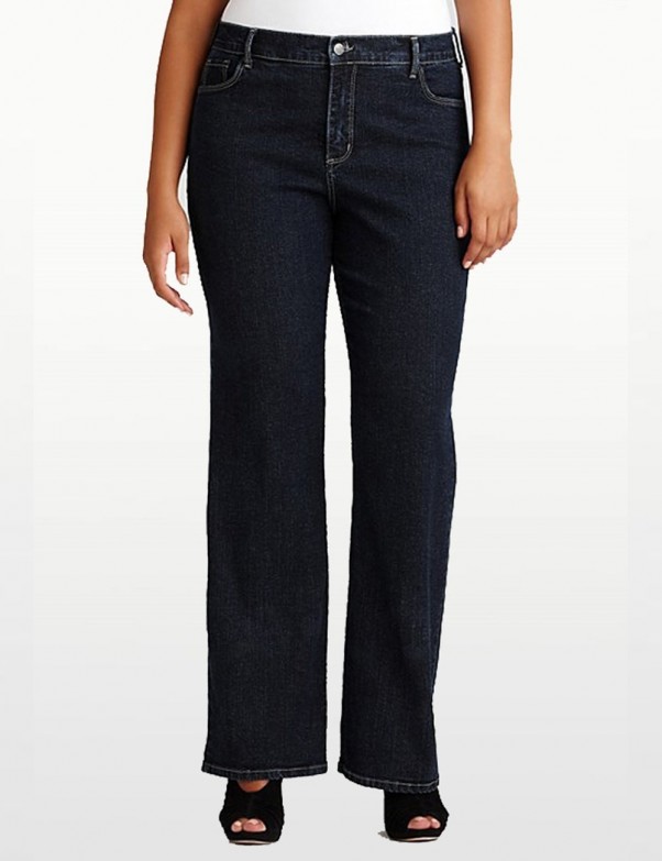 NYDJ - Barbara Bootcut Jeans in Blue Black Denim - Plus *W47232