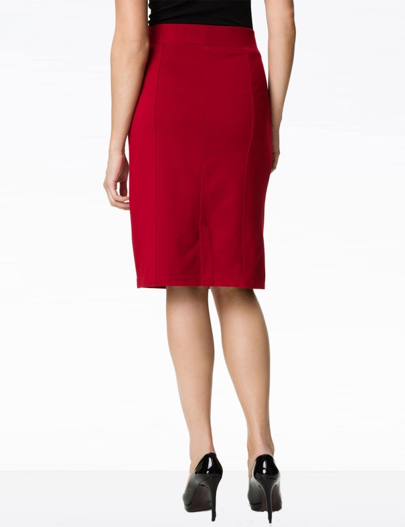 NYDJ - Prudence Ponte Knit Pull on Pencil Skirt in Red Velvet *11894