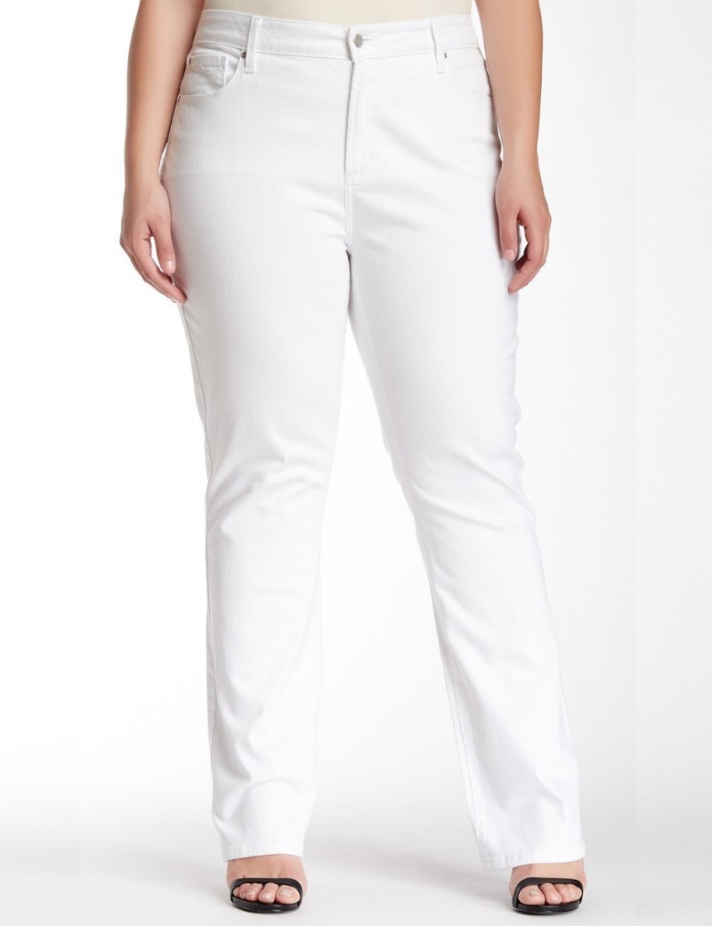 NYDJ - Marilyn Plus Size White Straight Leg Jeans  *WAMY1077 